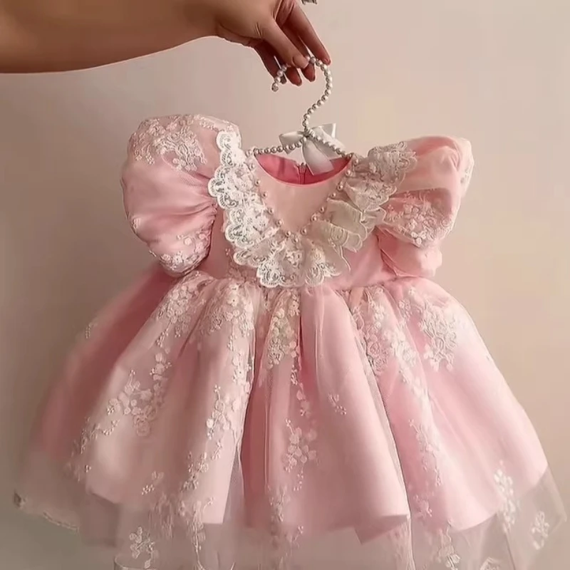 2026 Little Tutu Kids Birthday Princess Gown Performance Pageant Costume Girls Formal Dress New Children Flower Girl Wedding