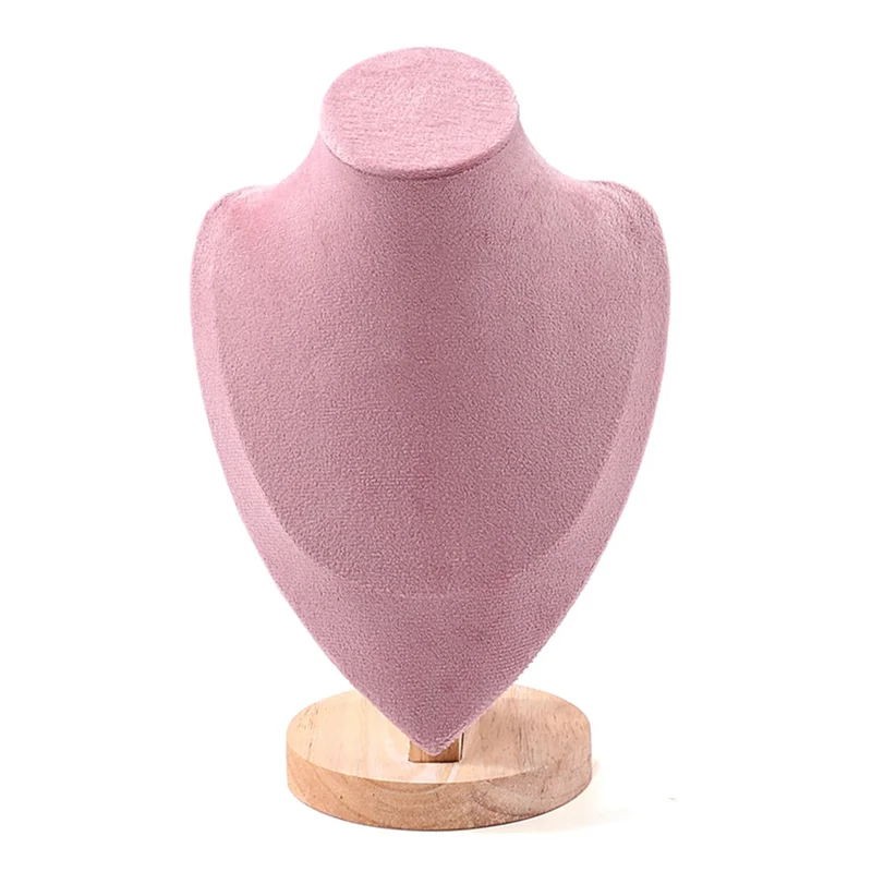 2025 Trend Jewlery Organizer Display Stand Pendant Earrings Necklace Mannequin For Shop Showcase Decor Wooden Base Chain Holder