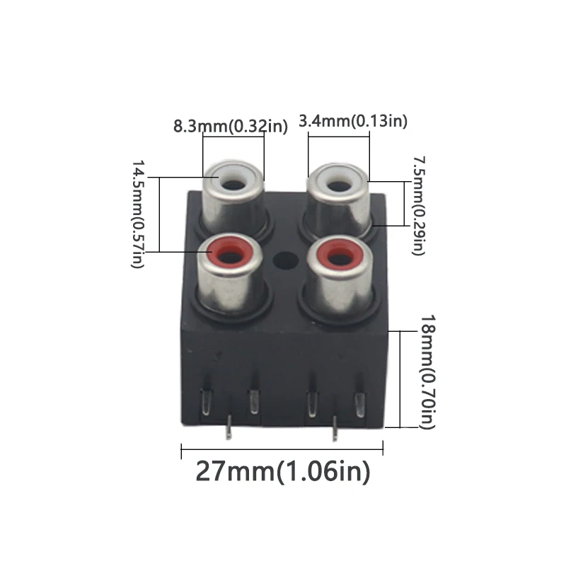 【5-1PCS】AV-8.4-12 Socket RCA Lotus Socket Audio And Video Socket Signal Socket Sealed 4-hole Bit