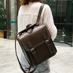 Vintage Backpack Female Pu Leather Bag Women's Backpack Fashion School Bag for Girls Leisure Shoulder Bag High Quality Sac A Dos