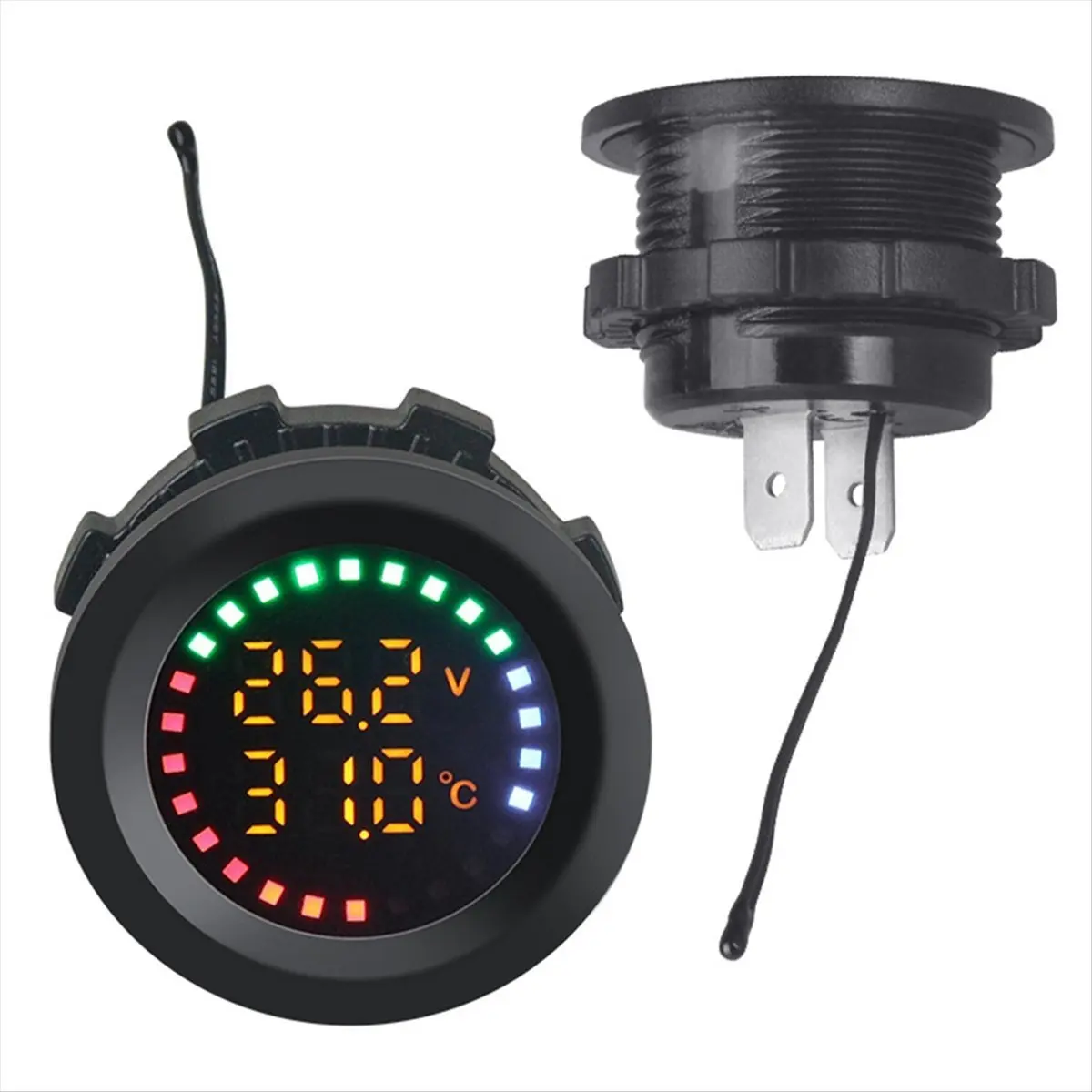 

#70C Automotive Parts & Accessories,Voltage Test Dual Display Digital Measurement for Motorcycle RV (Black)