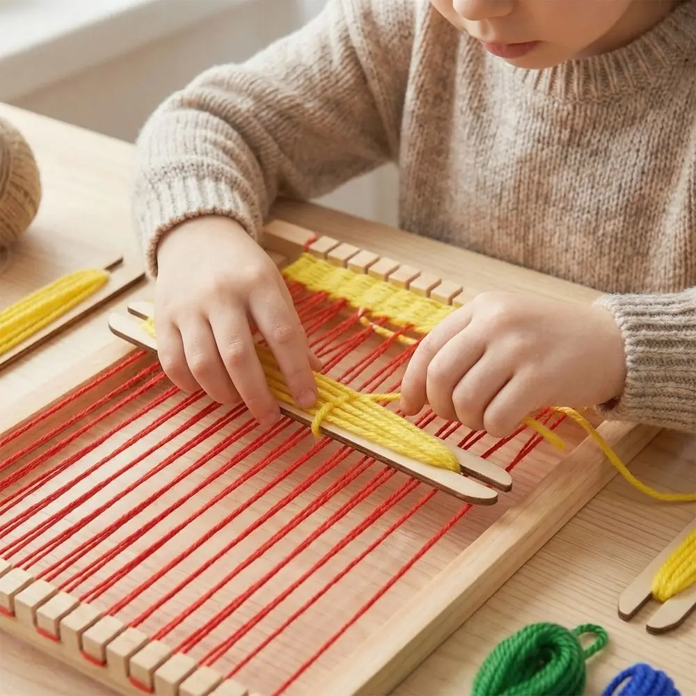 Wooden Wooden Weaving Loom Mini Lightweight Hand-Knitting Machine Detachable DIY Weaving Tool Intellectual Development