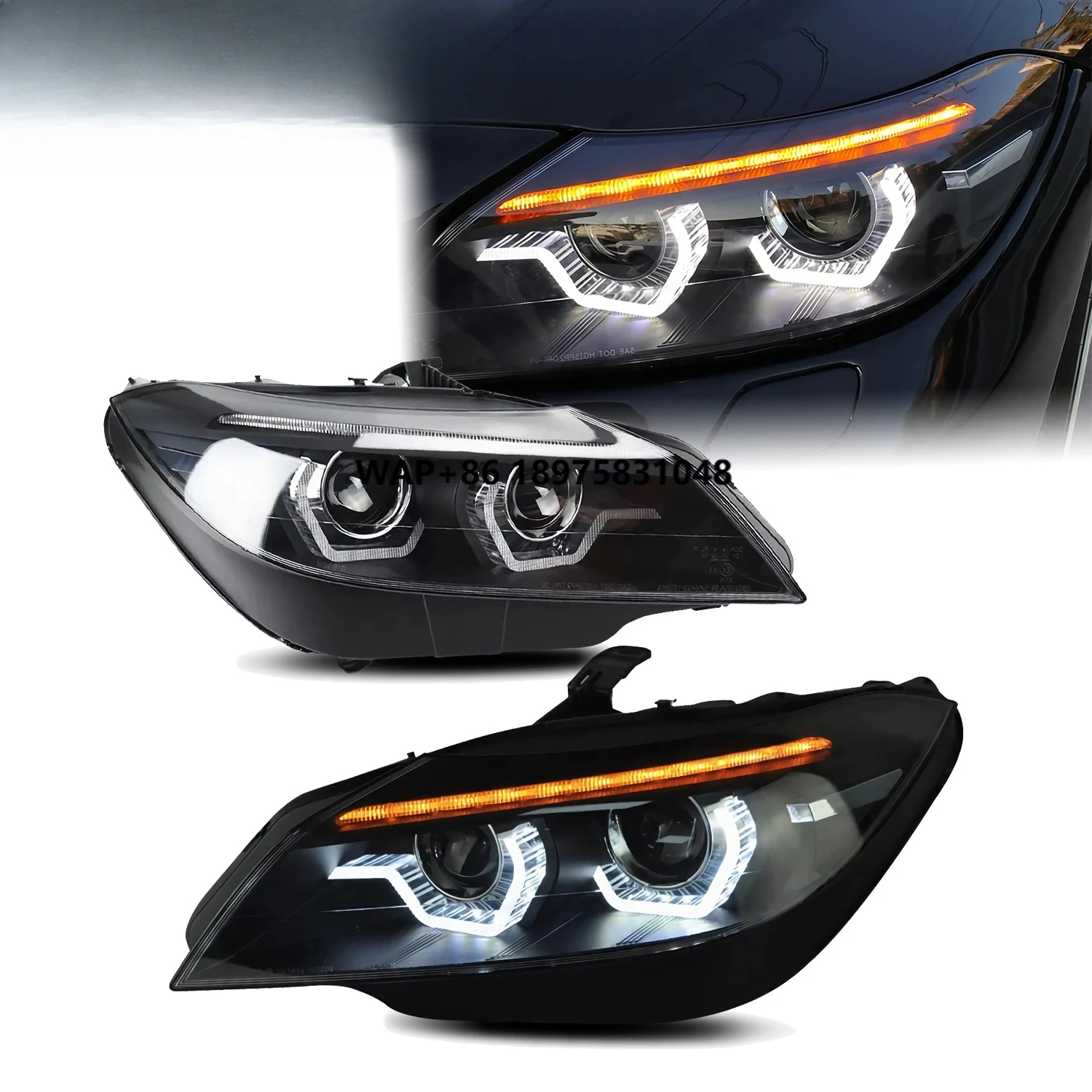 Z4 HCMOTIONZ Automotive Headlight Assembly E89 2009-2016 Sequential Steering Signal Low High-beam No Blue Headlight