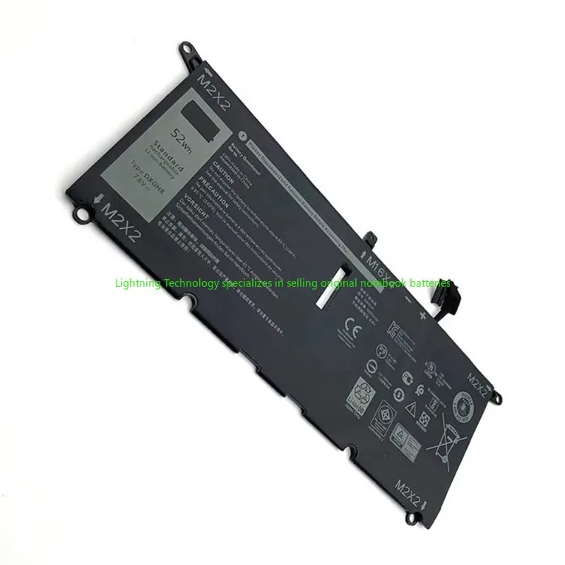 Brand New Genuine Original DXGH8 7.6V 52Wh Notebook Battery for Dell XPS 13 9370 9380 G8VCF 0H754V V48RM