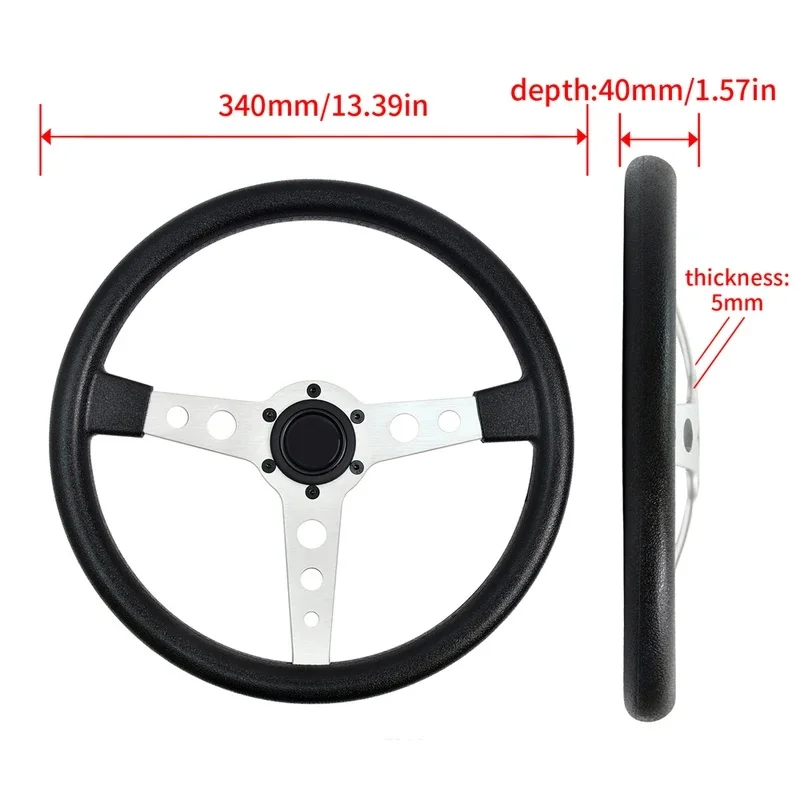 High Quality 350MM 14 Inch PU Universal Sport Steering Wheel Grey Anodized Spoke PCD 70MM Sport Steering Wheel For Racing Enthus