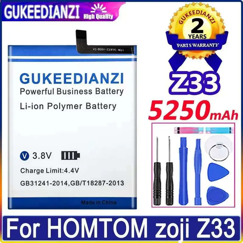 

Mobile Phone Battery Environmentally Friendly Fast Charging 5250mAh For Homtom Zoji Z33