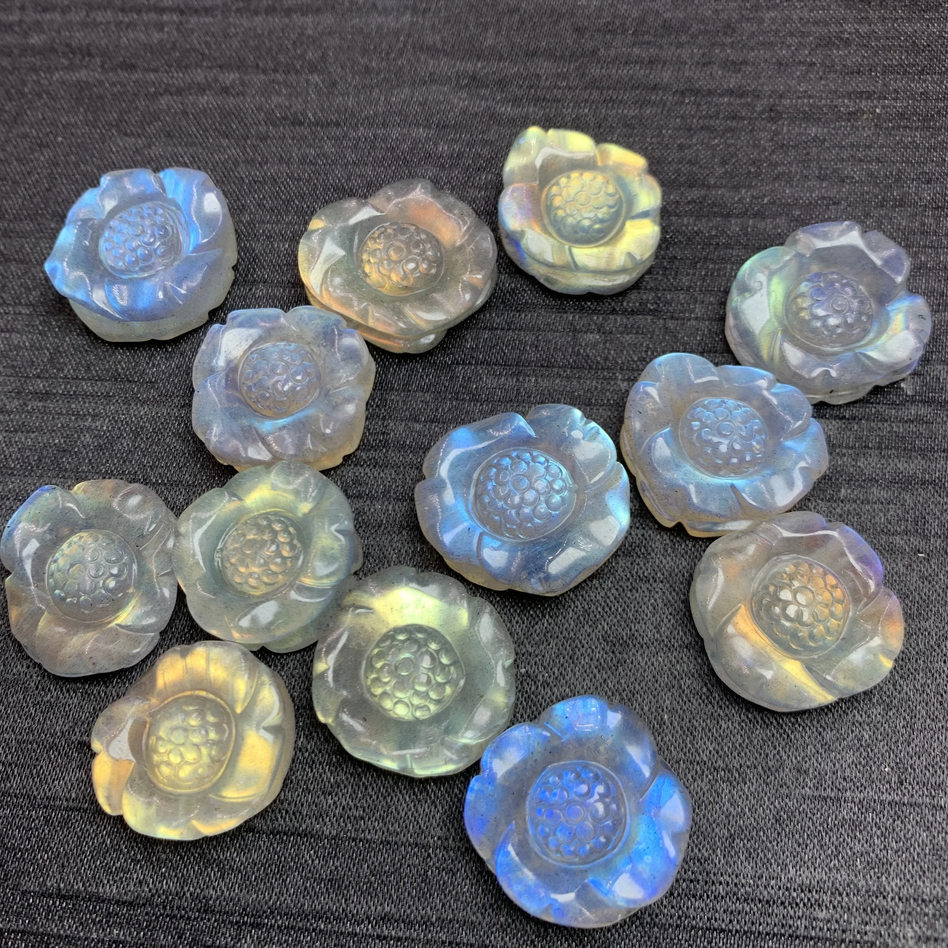 Natural flashy Labradorite Lovely Flower shaped beads for DIY