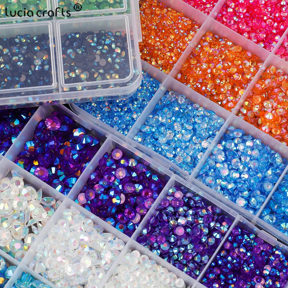 2-6mm Crystal AB Resin Rhinestone Glitter Strass Nail Gems Glue On Diamond Stone Flatback Rhinestones Decorations B0127