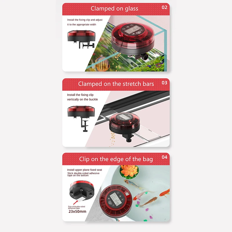 

Automatic Fish Feeder For Aquarium Automatic Food Dispenser With Timer Rechargeable Timer Feeder With LCD Display
