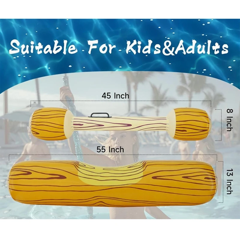 HOT-Inflatable Floating Row Toys, Adult Children Pool-Party Set Log Rafts To Float Toys For Summer Beach Games