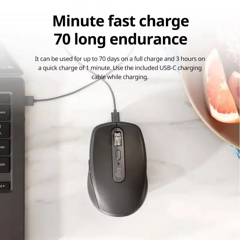 MX Anywhere 3S Logitech Wireless Rechargeable Mouse, Silent Click Portable Laptop Business Mouse 4