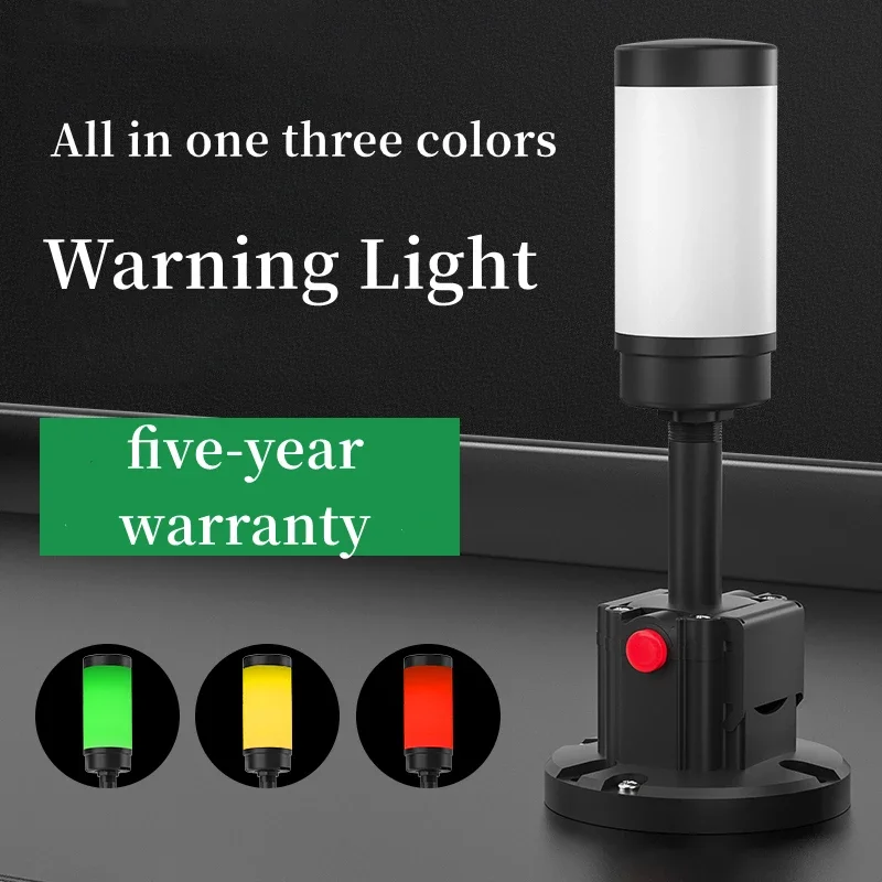 New 3 Colors In 1 Layer Red Yellow Green Signal Tower Warning Lamp Stack Light Alarm Sound Foldable Indicater Lamp ForIndustrial
