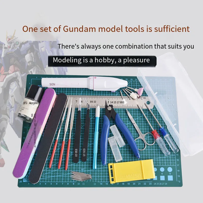 Kit de ferramentas de modelagem diy, conjunto profissional de construção de hobby para robô de carro gundam, ferramentas artesanais de precisão