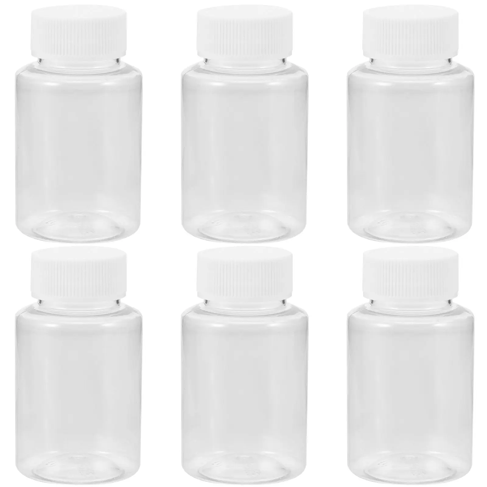 6Pcs Oil Sample Bottles Transparent Small Sealing Sampling Vials Empty Reagent Storage Clear Plastic Liquid Preservation