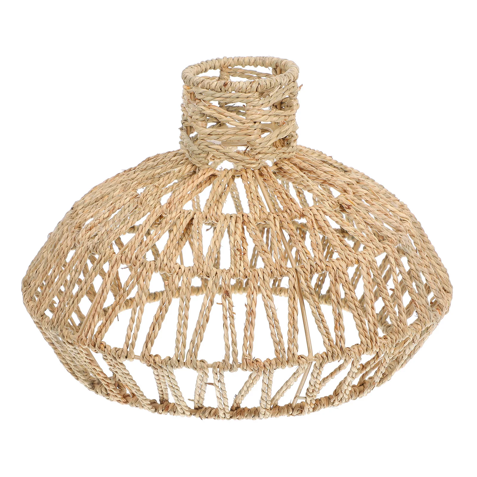

Straw Rope Pendant Lampshade Handcrafted Woven Basket Light Cover for Bedroom Living Room Cafe Ambient Lighting Decor