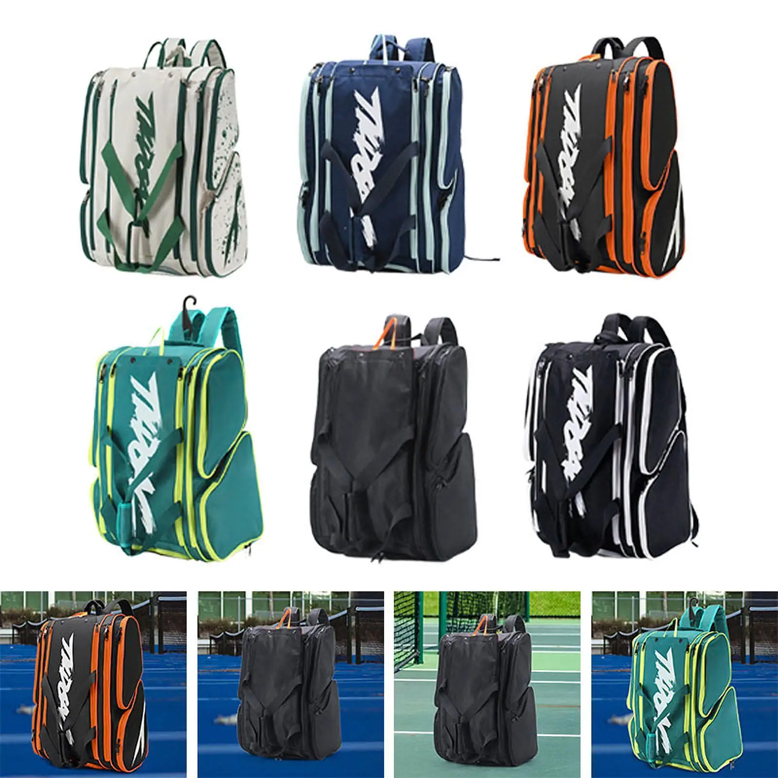 Pickleball Bag Carrying Bag with Separate Shoe Space Tote Gear Storage Bag for Hiking Training Workout Men Outdoor Activities