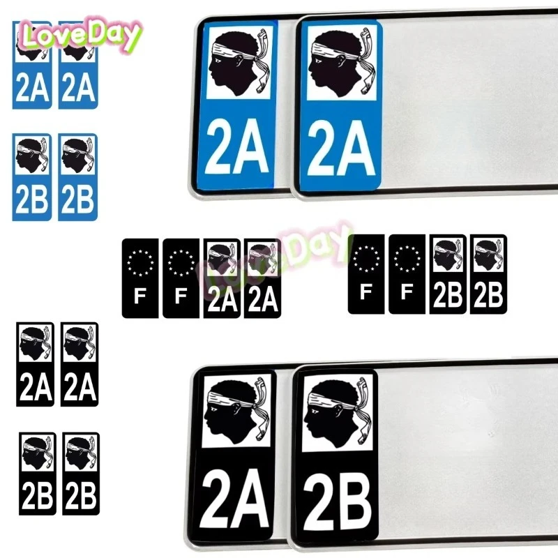 1set Isle of Man TT 2A 2B F License Plate Vinyl Stickers Waterproof Decals For Car Motorcycle Racing Modification
