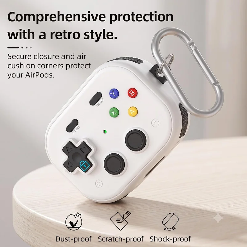 for 2026 New AirPods 5 Case Full Body Shock-Resistant Hard Shell Retro Game Console Cover for AirPods Pro 3/4/5 Lock Game Cases