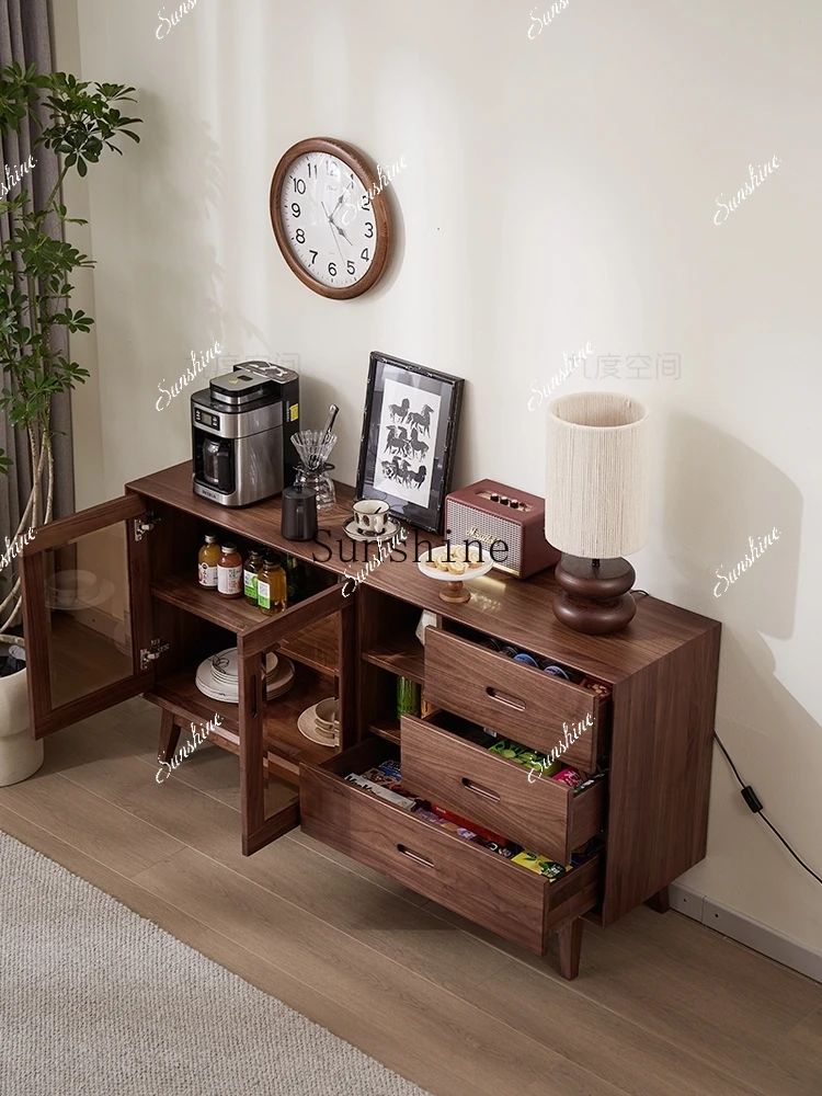 

North American black walnut storage cabinet restaurant multi-functional layered integrated wine cabinet FT