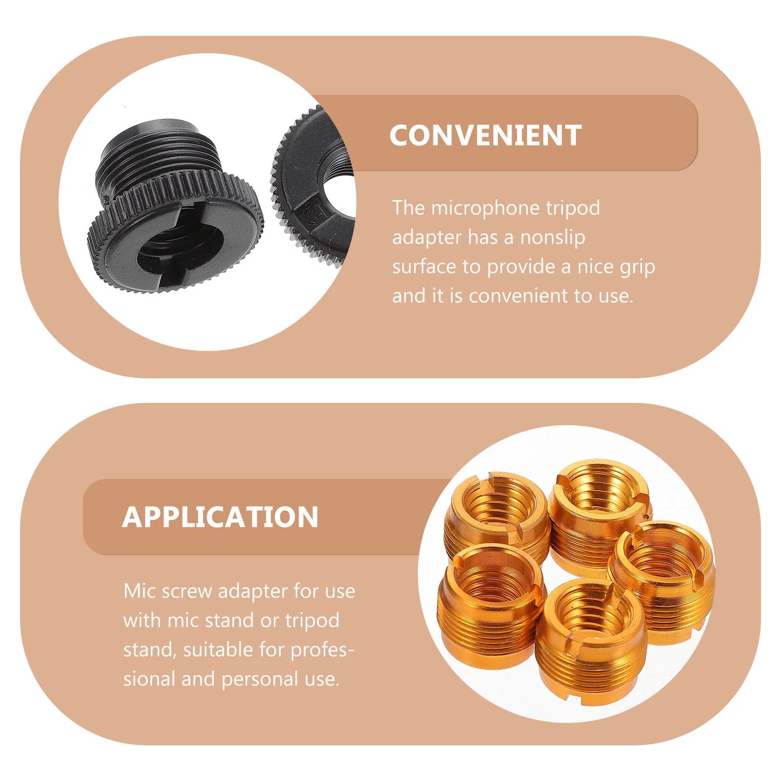 

10Pcs Microphone Stand Adapter Durable Thread Screw Texture Easy Install Mic Accessory Mic Adapter Microphone Accessory