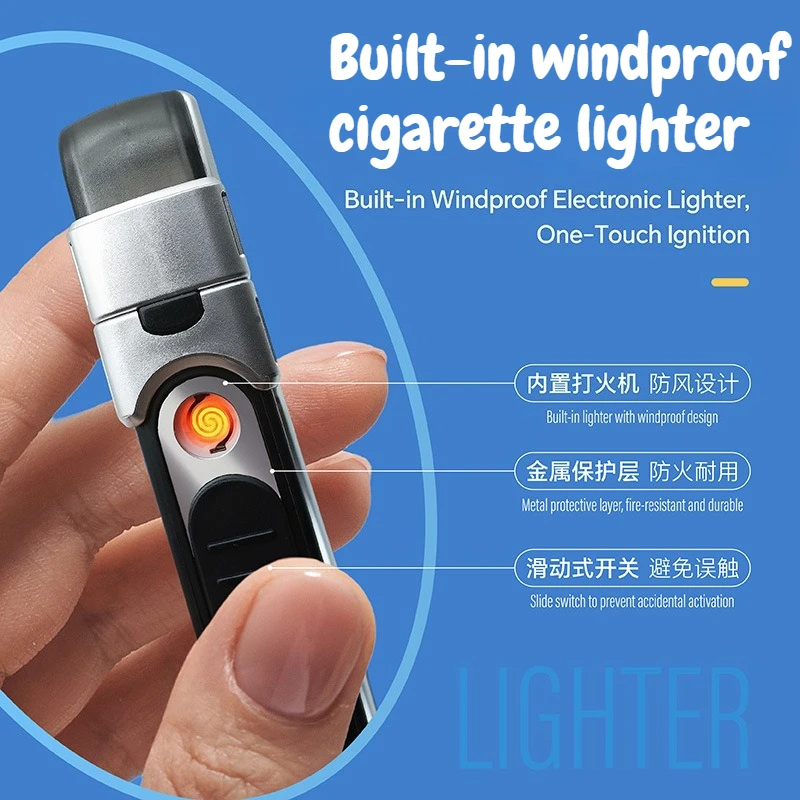 

New Luminous Cigarette Case Universal with Tungsten Wire Cigarette Lighter High-value Men's Cigarette Lighter