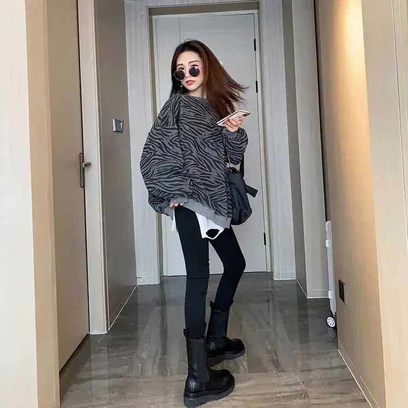 

Female Top Cotton Korean Popular Clothes Women's Sweatshirts Loose Baggy Pullovers Sport Basic Aesthetic Designer Kpop Casual M