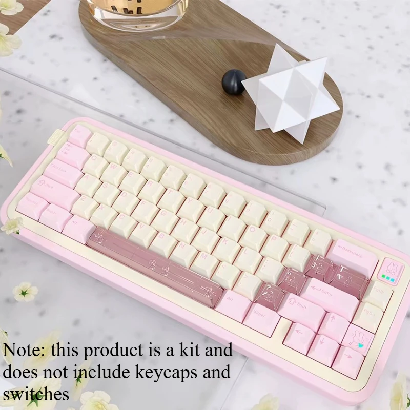Kit de Teclado Mecânico Tátil Bluetooth Story Pomi65 com Terceiro Modo, Gabinete de Alumínio Personalizado, Hotswap, RGB, Gasket, Teclas Reprogramávei