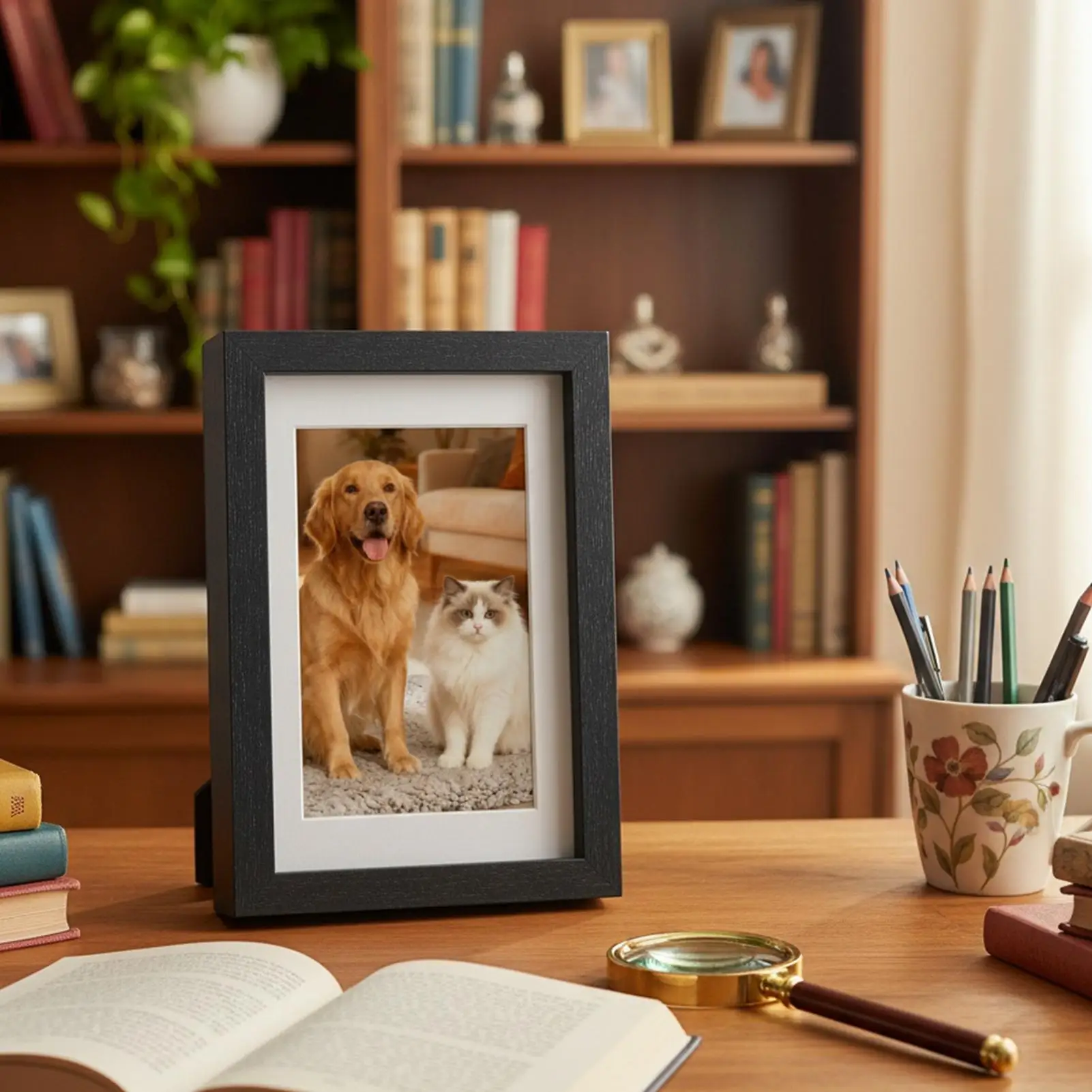 Portable Photo Frame Spacious Storage Box Safe Book Frame For Family Friends Cash Table Passports Coin Home Office Indoor