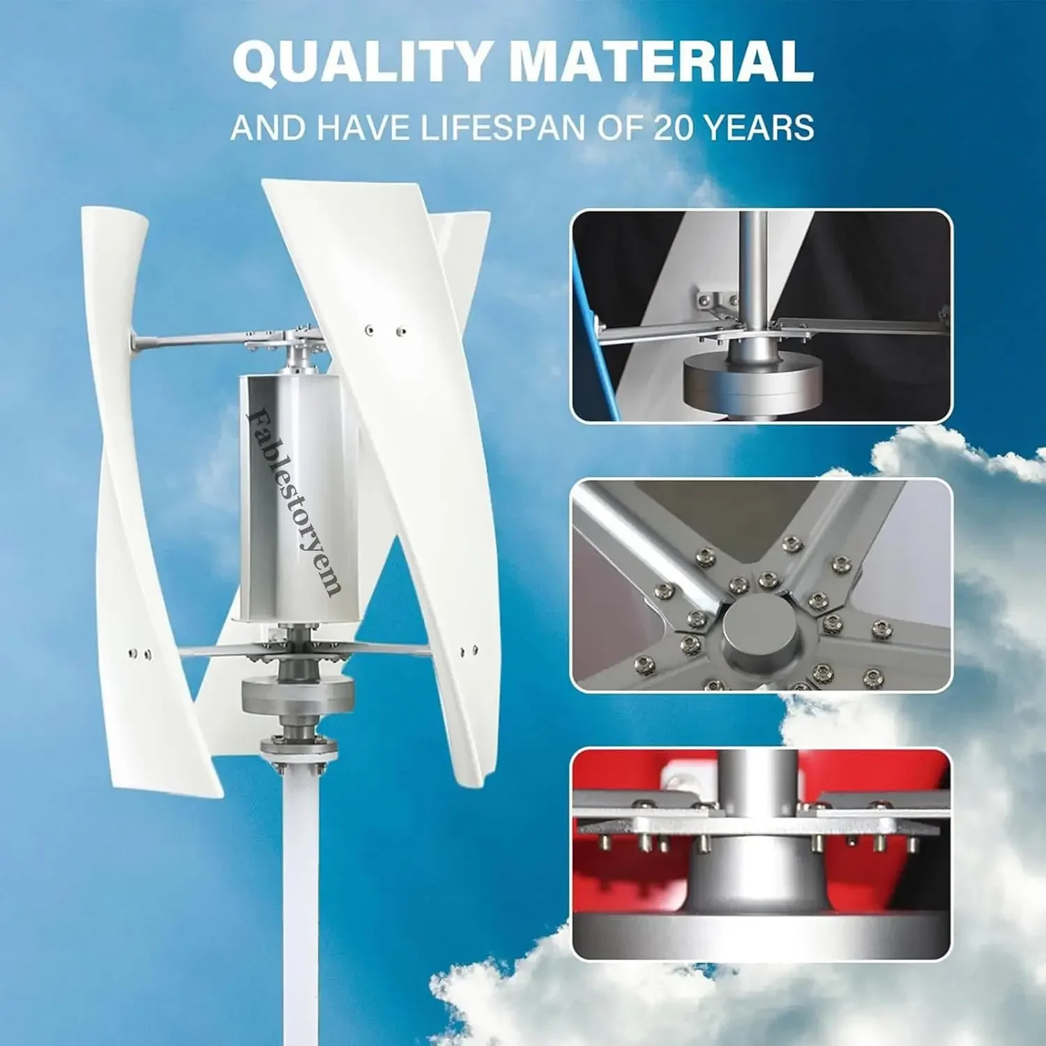 14000W Wind Turbine Generator Kit with MPPT Controller,12V/24V/48V/110V/220V Wind Turbine Vertical Wind Generator Kit, Electrici