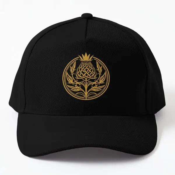 Thistle Flower In Celtic Knot  Baseball Cap Hat Hip Hop Black Solid Color Snapback Women Czapka Bonnet  Outdoor Mens Casquette