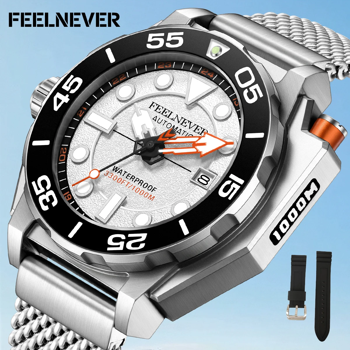 

FeelNever лучший бренд класса люкс автоматические часы для мужчин модные деловые часы мужские военные водонепроницаемые мужские механические наручные часы