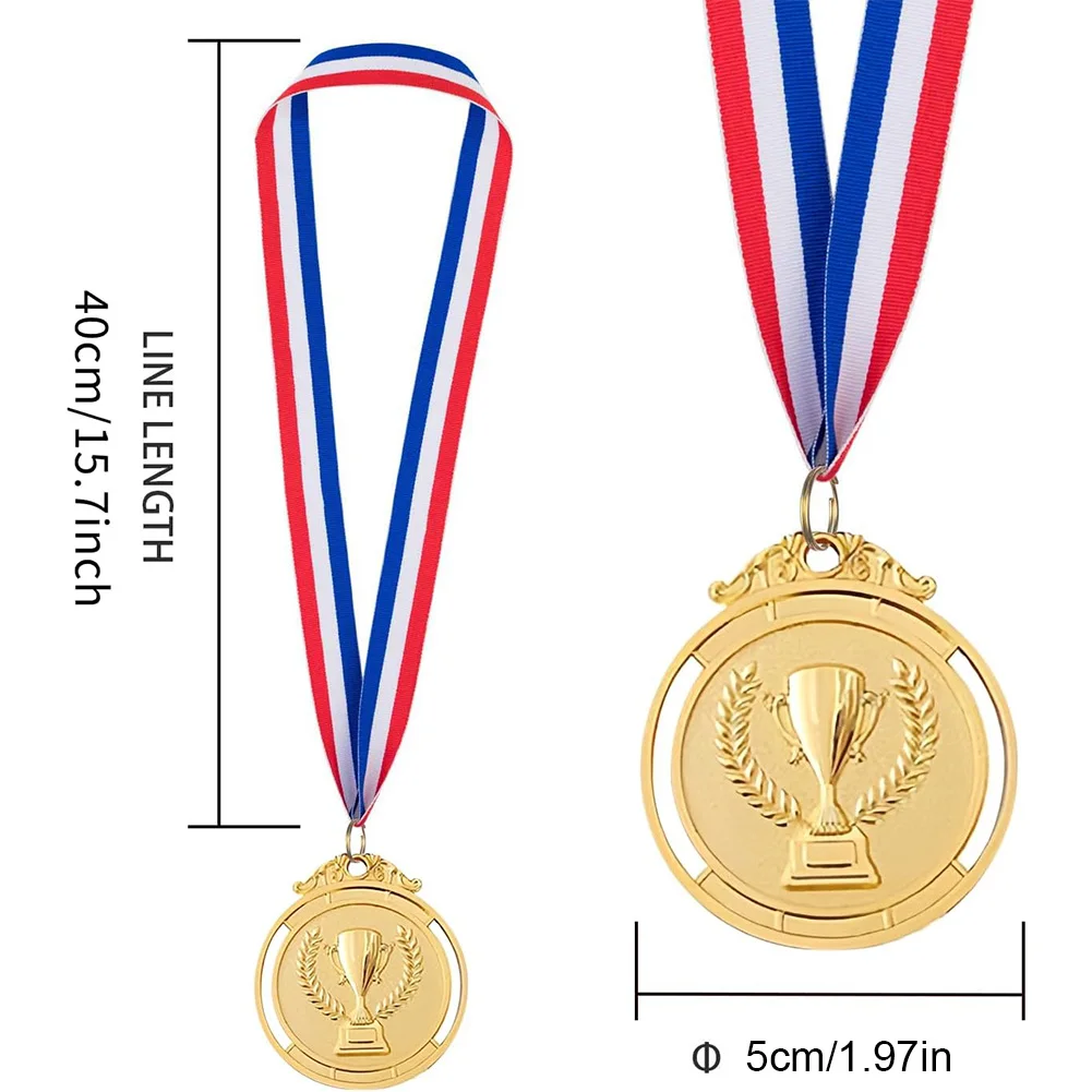 30 medallas de premio de 2 pulgadas, 1er, 2.o, 3.o, con cinta para el cuello, medalla redonda de ganador de premio dorado, plateado y bronce para niños, escuela, deportes, reuniones