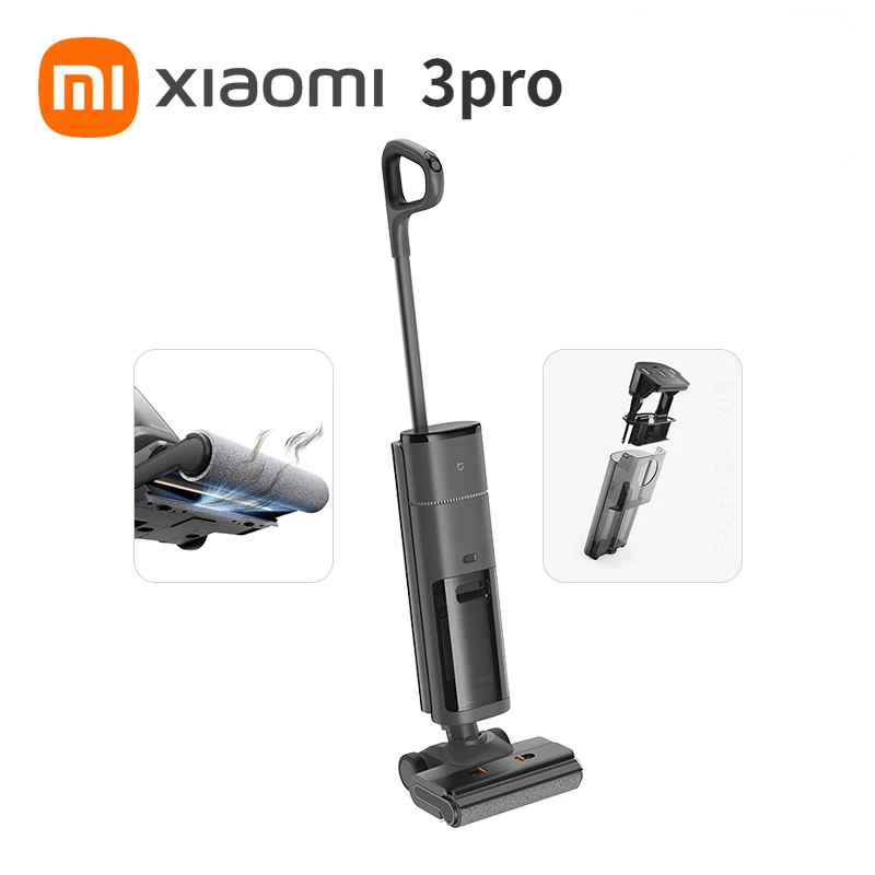 XIAOMI MIJIA Wireless Floor Washer 3 Pro Wet and Dry Vacuum Cleaners for Home Self Cleaning Crawler Roller Brush Washing Mopping