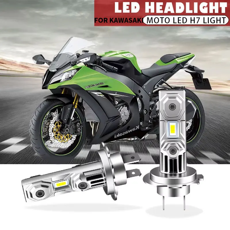 

Motorcycle Headlight 12000LM 60W H7 CSP LED Bulbs Headlight Wireless Mini Size Design For Kawasaki Ninja ZX10RR ZX1000 2017-2019