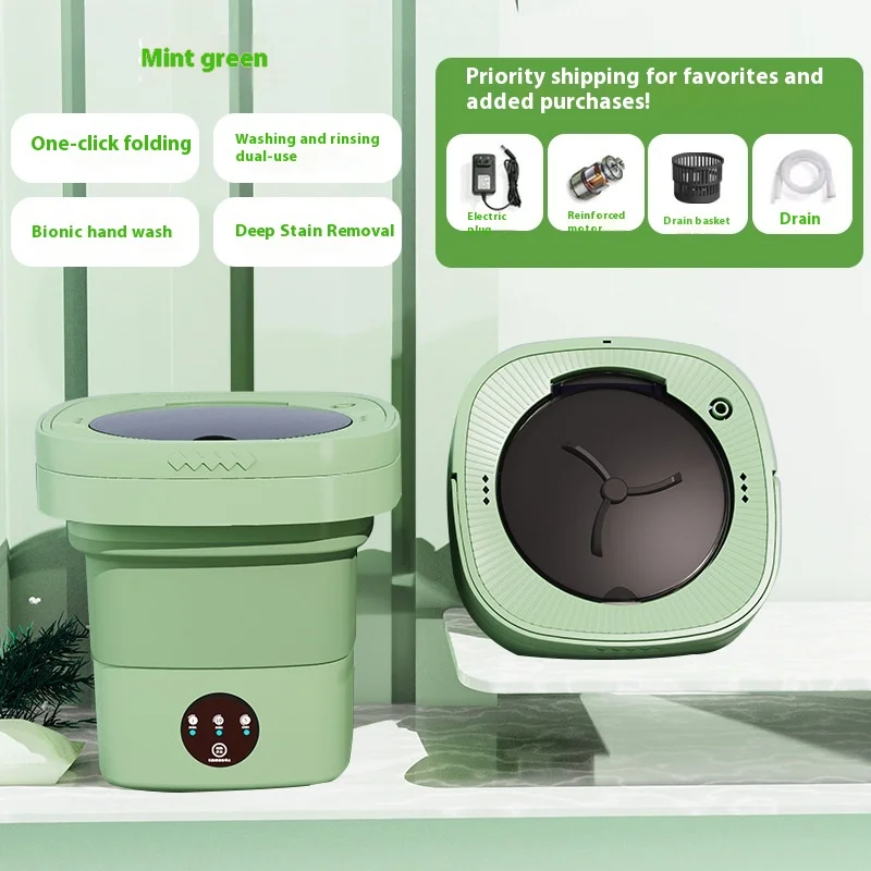 

Мини-стиральная машина, портативная складная ультразвуковая стиральная машина, бесшумная для дома, путешествий, чистка нижнего белья, носков, бюстгальтеров, детское белье