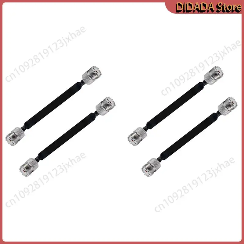 N82R 4 แพ็ค 40 ซม.RF COAXIAL CABLE หน้าต่าง/ประตูผ่านสายแบน,SO239 UHF หญิง UHF หญิง,50 โอห์ม