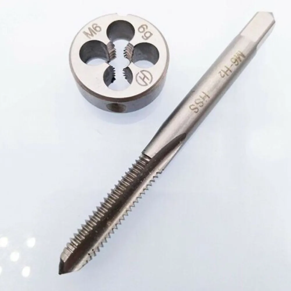 2pcs/set Tap Die Kit for m6*1 Metric Right/Left Hand High-speed Steel For Unalloyed Low Alloyed Steel Zinc Alloys Hand Tool