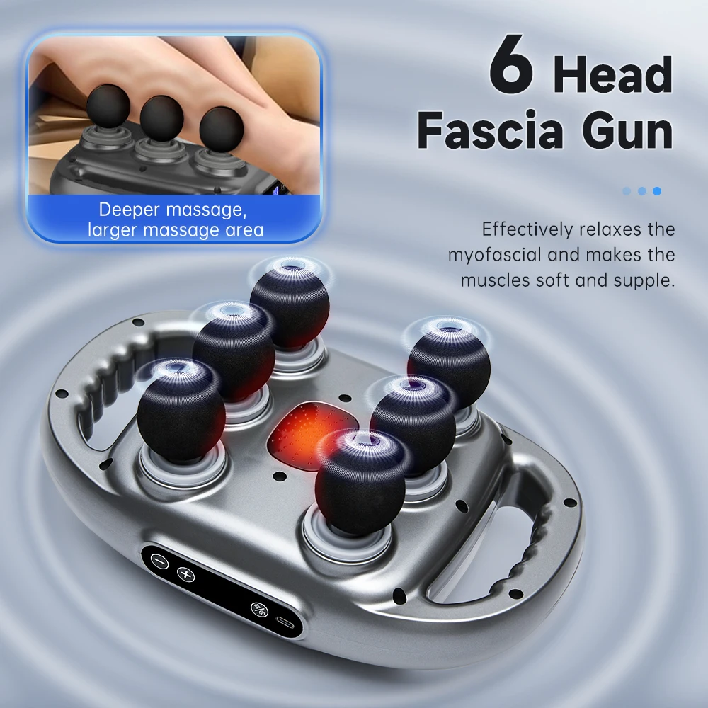 

Fascial Massage Gun Electric Percussion Pistol Massager Body Neck Back Deep Tissue Muscle Relaxation Pain Relief Fitness Tool