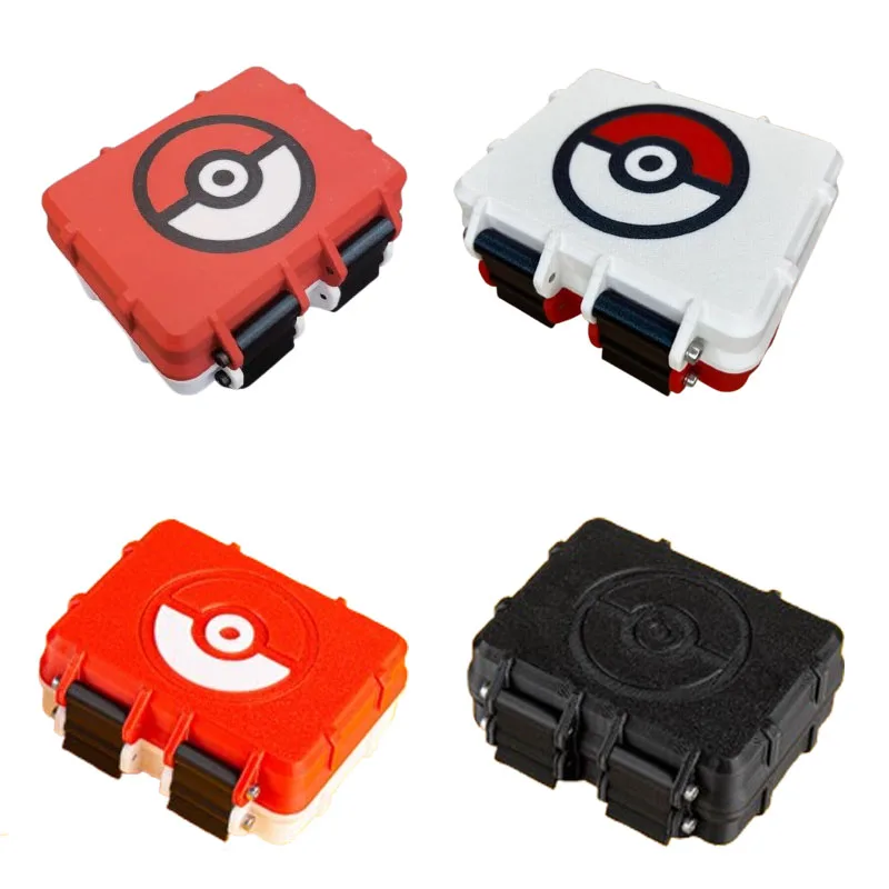 Caja de tarjetas Pokemon Poke Ball, duradera, resistente al desgaste, gruesa, Diy, caja de almacenamiento de tarjetas de colección portátil, colección periférica de animé