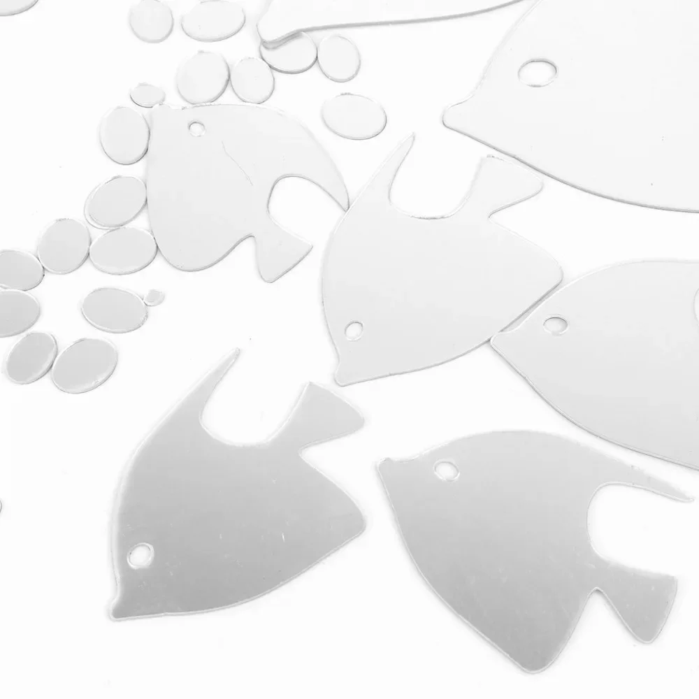 8 قطعة ملصقات مرآة الأسماك البحرية الاكريليك فقاعة الأسماك ملصقات جدار مرآة ذاتية اللصق غرفة الأطفال رياض الأطفال ديكور المنزل