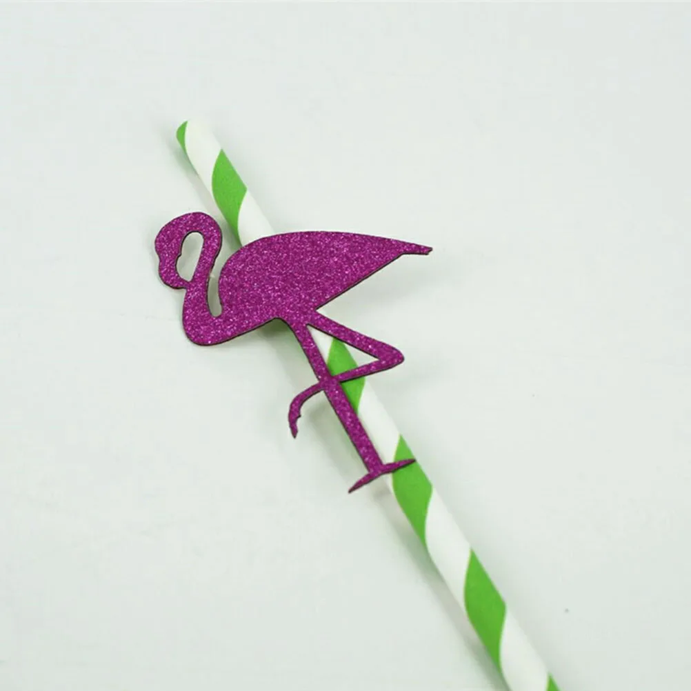 

24 Pcs Decorate Flamingo Decorative Straw Decoration Themed Aloha Drinking Straws