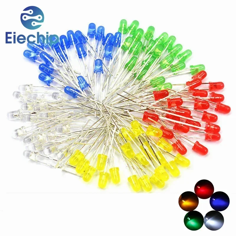 1 Set 3mm LEDs Diode White Green Red Blue Yellow Orange Mini DIY Light Emitting Diodes Diy Electronic