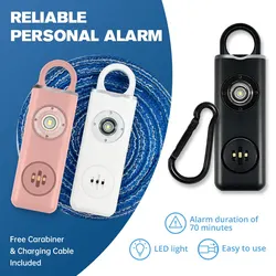 Personal Safety Siren Alarm for Women 130dB Siren Strobe & Key Chain 3 Pop Colors AF2004 Anti Robbery Call for Help