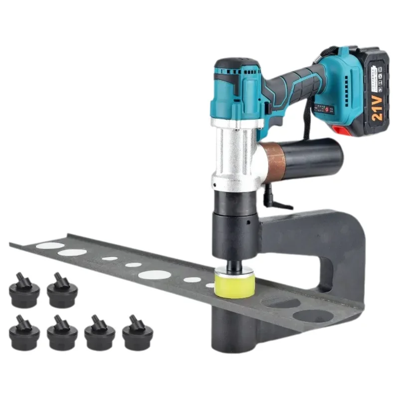 Electric Hydraulic Cable Tray Hole Puncher Rechargeable Lithium Battery Cable Tray Punching Tool C Purlin Punching Tools