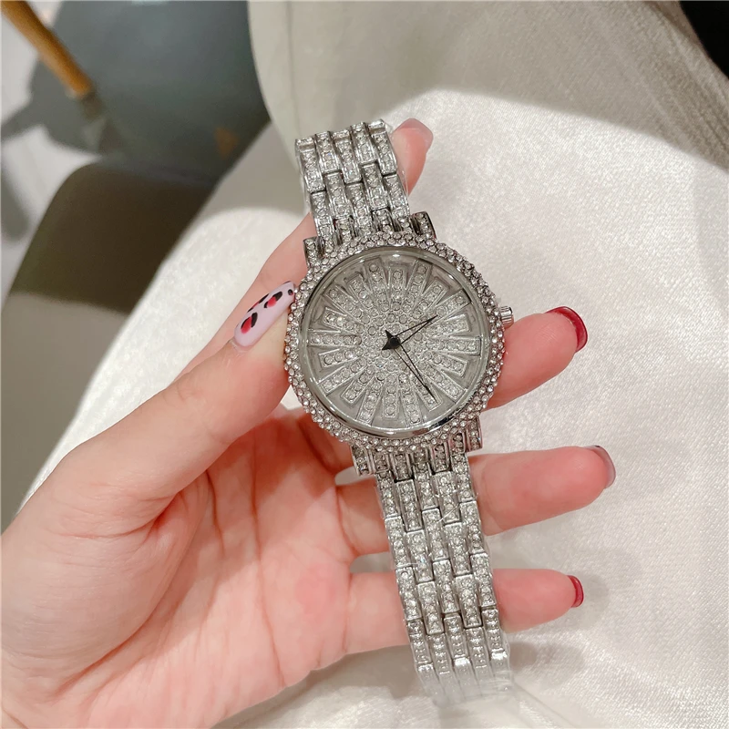 Women\'s Watches Fashion Bling Casual Ladies Clock Female Quartz Gold Watch Crystal Diamond For Woman montre femme A303