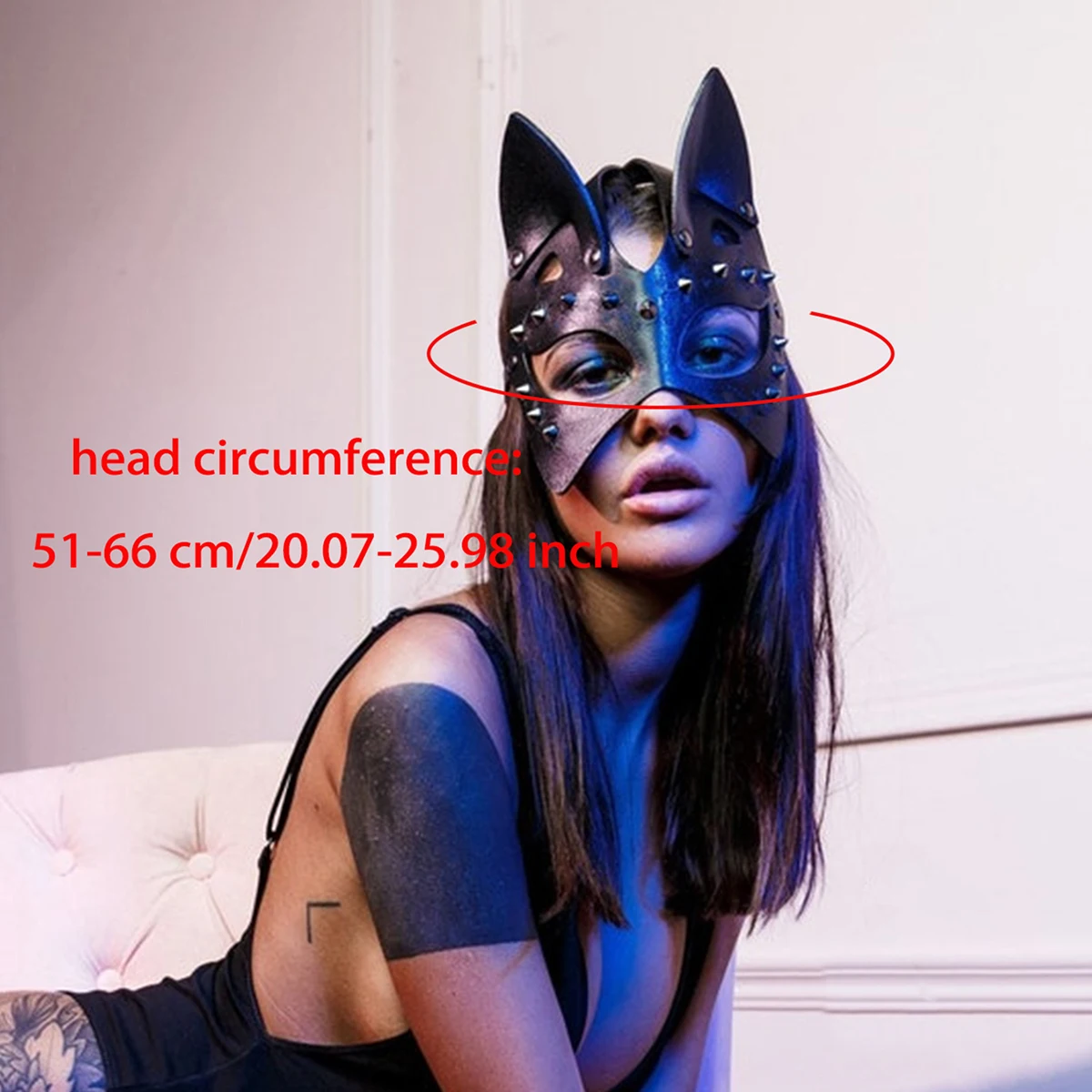 女性用ファッション黒猫マスク ゴシックハロウィンコスチューム - Black Face Mask Pack のレビューと価格