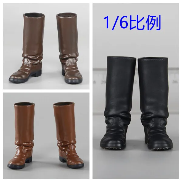 BROWN ART 1/6 مقياس الجندي أحذية طويلة، نموذج أحذية مجوفة لشخصية 12 بوصة