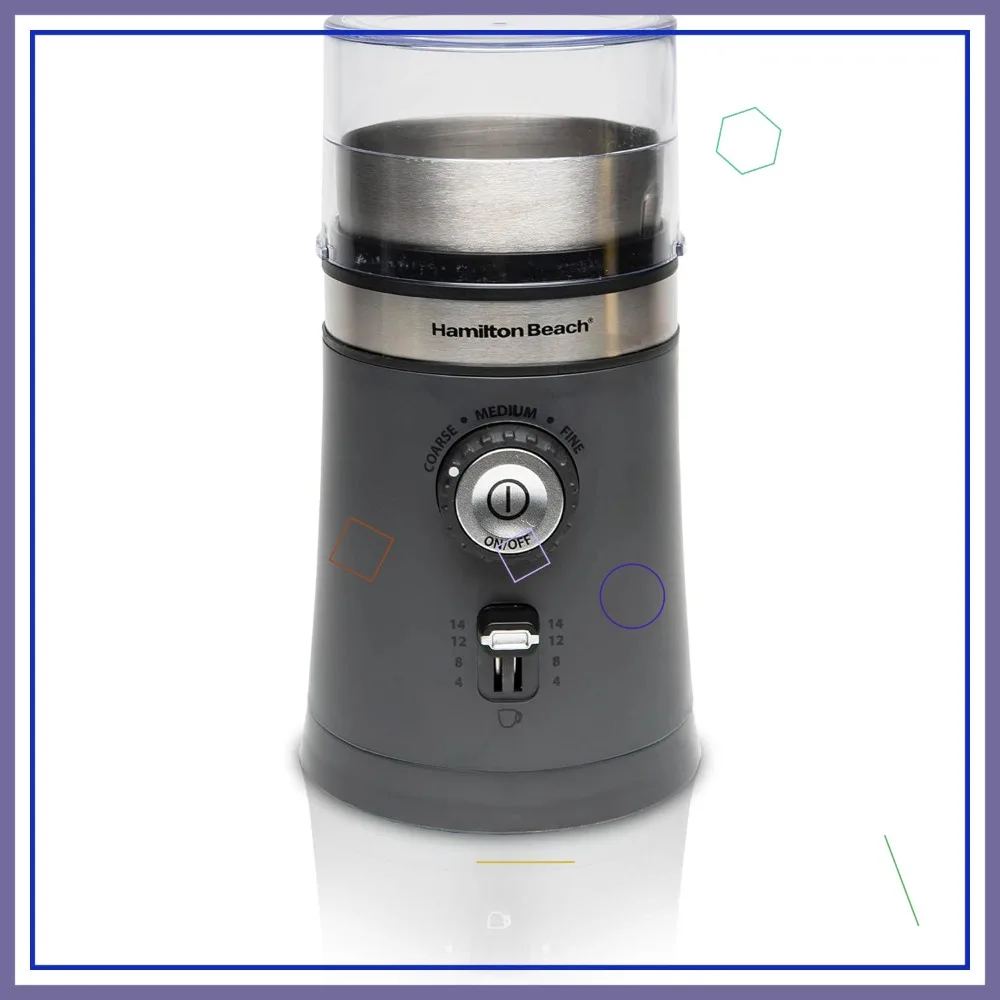 

Electric Coffee Grinder for Beans and Spices, Multiple Grind Settings, Removable Stainless Steel Chamber, Grey, 10 oz