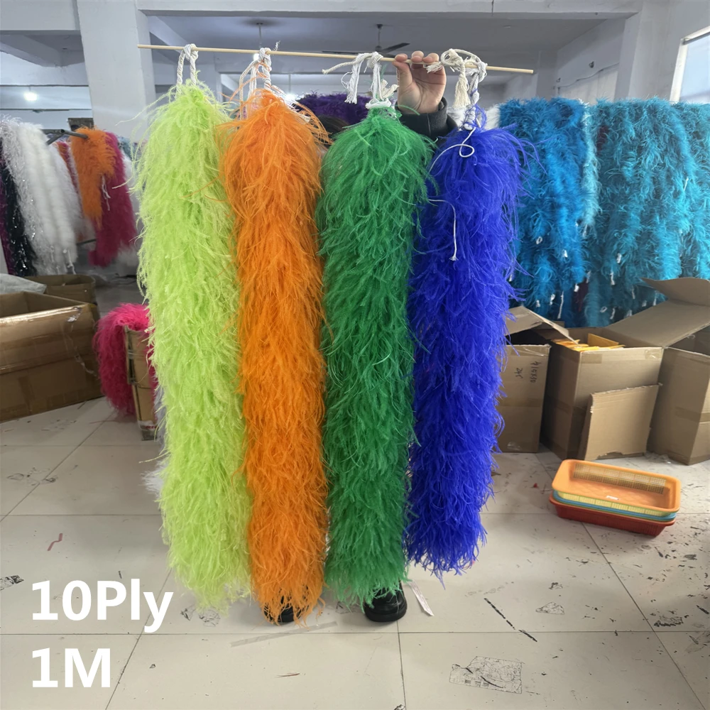 

Customized Ostrich feather boa 1 Meter Trims Natural Ostrich Feathers Boa Scarf for Costume Dress skirt Sewing Decoration plumas