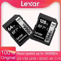 Original Lexar Professional 64GB 1066x SD Card 128GB 256GB SDXC 512GB 1TB Flash Card V30 C10 UHS-I Memory Card For DSLR Camera